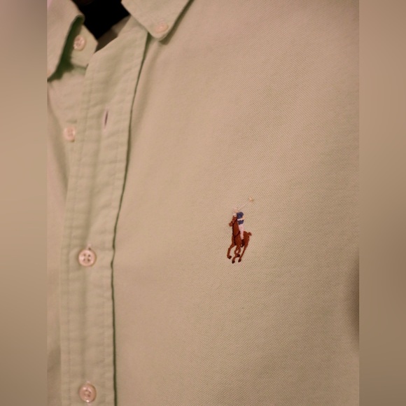 Polo Ralph Lauren Light Green Oxford Dress Shirt - Picture 4 of 6